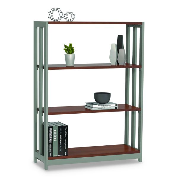 Linea Italia Trento Line Bookcase， Three-Shelf， 31.5w x 11.5d x 43.25h， Cherry