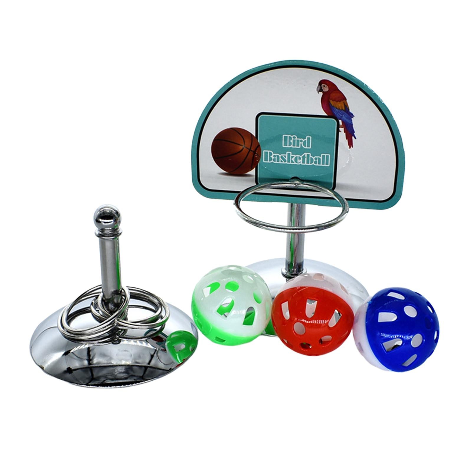 2Pcs/Set Parrot Toys Basketball Hoop W/Balls Rings Interactive Training Parakeet Lovebird Cockatiels Tabletop