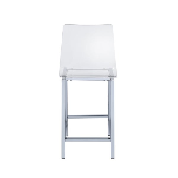 Alba Clear and Chrome Stools (Set of 2)