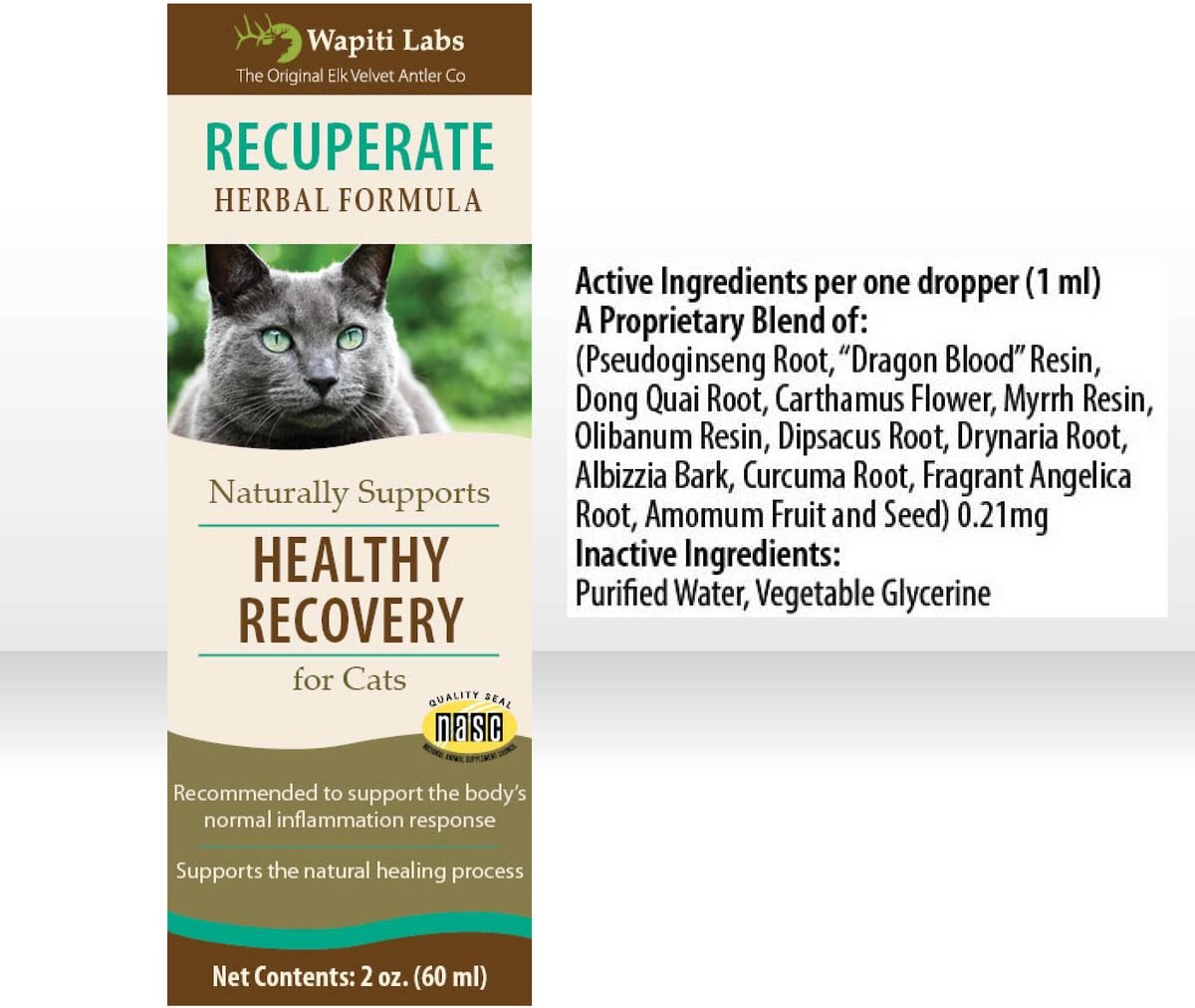 Wapiti Labs Recuperate Formula for Healthy Recovery Cat Supplement