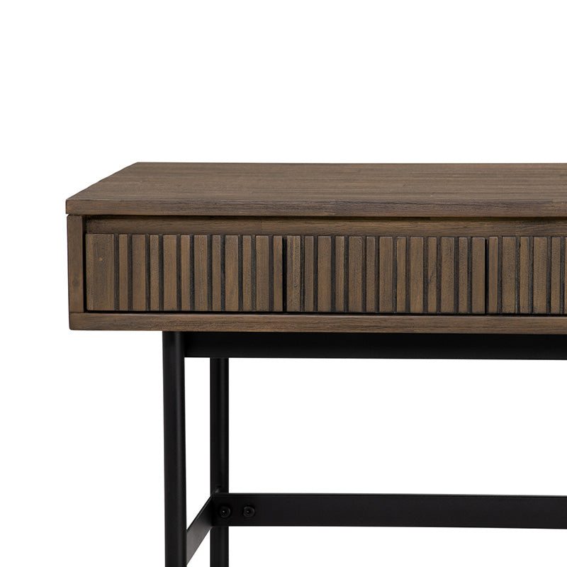 HAMILTON Study Desk Solid Acacia Wood 140cm - Toffee