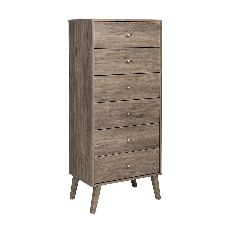 Prepac Milo Mid-Century Modern Tall 6-Drawer Dresser