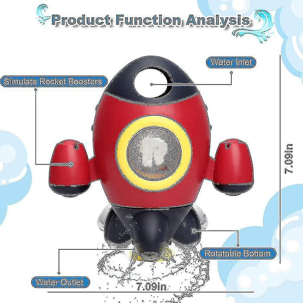 Space Rocket Spray Water With Rotatable Fountain Shower Bathtub Toys