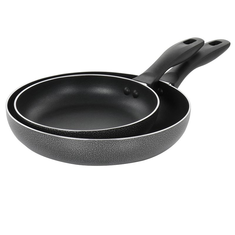 Oster Cocina Clairborne 2 Piece Nonstick Aluminum Frying Pan Set in Charcoal Grey