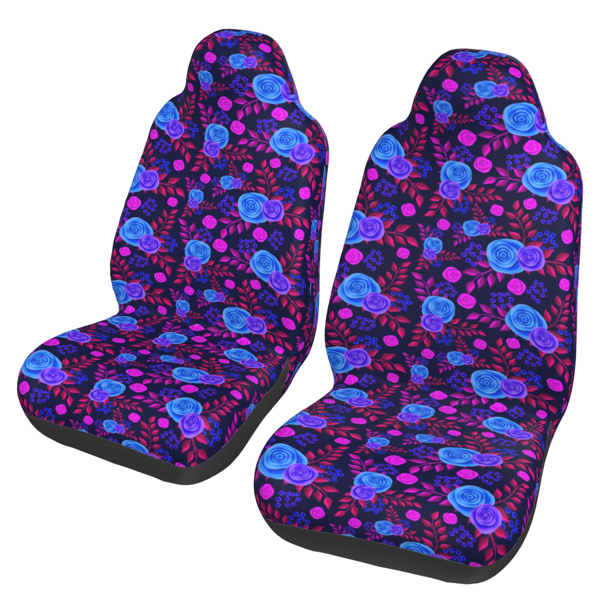 ZICANCN Car Seat Covers Front Seats Only，Retro Purple Flowers Decorative Automotive Seat Covers Protectors for Cars Trucks Suv 2 Pack