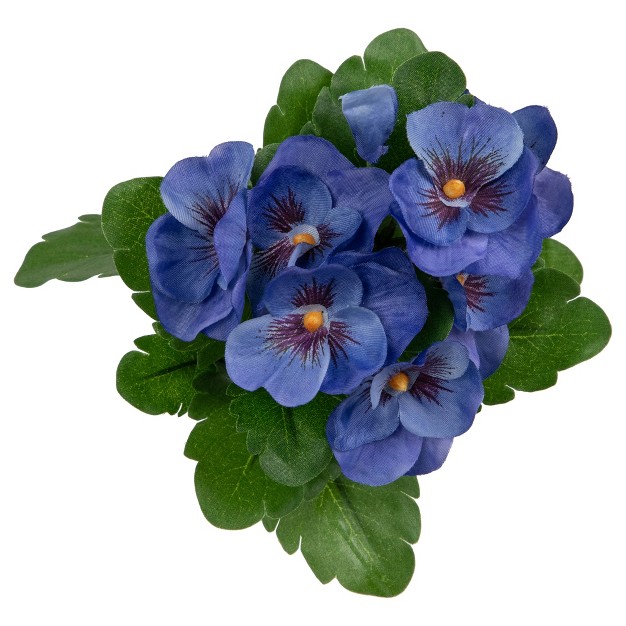 Blue Pansy Artificial Silk Floral Bouquet