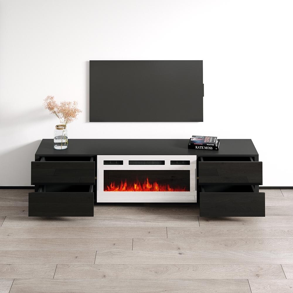 Bono 01 WH EF Fireplace TV Stand