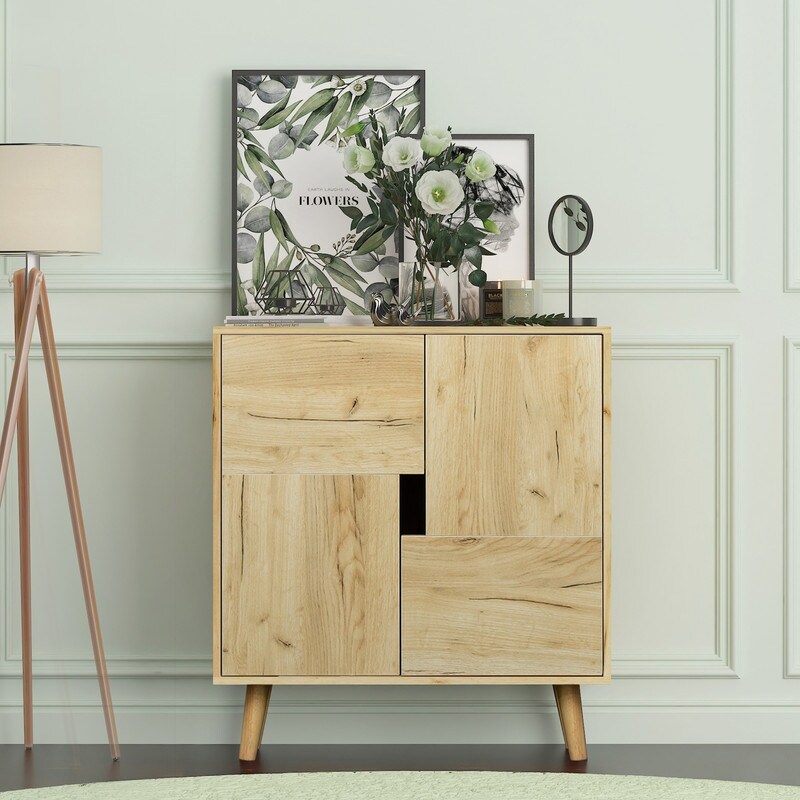 Accent cabinet with 2 doors  freestanding locker Modern sideboard self service farmhouse decorative cabinet