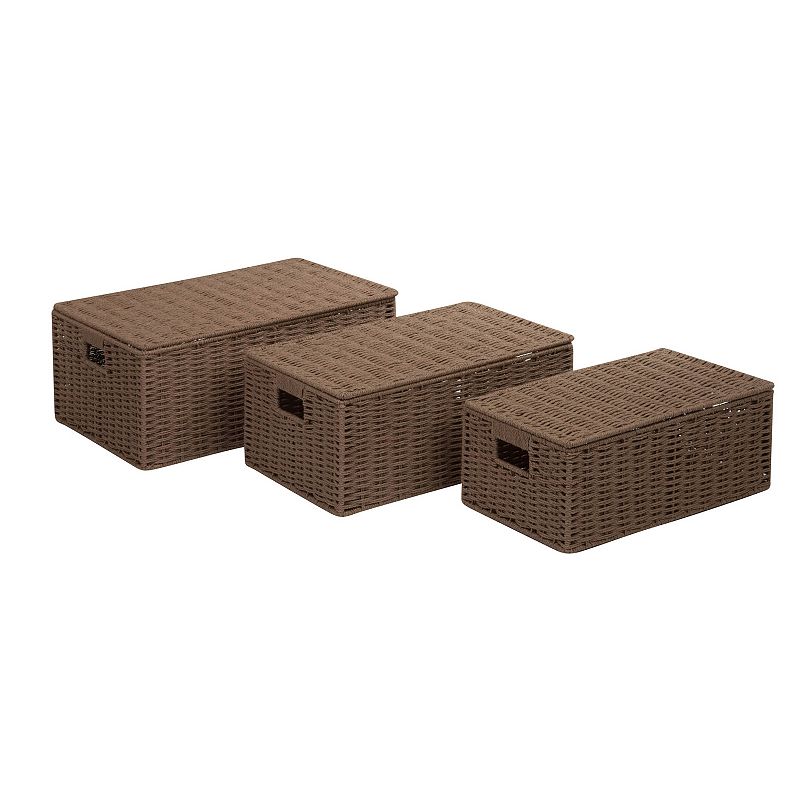 Honey-Can-Do 3-piece Parchment Cord Storage Box Set