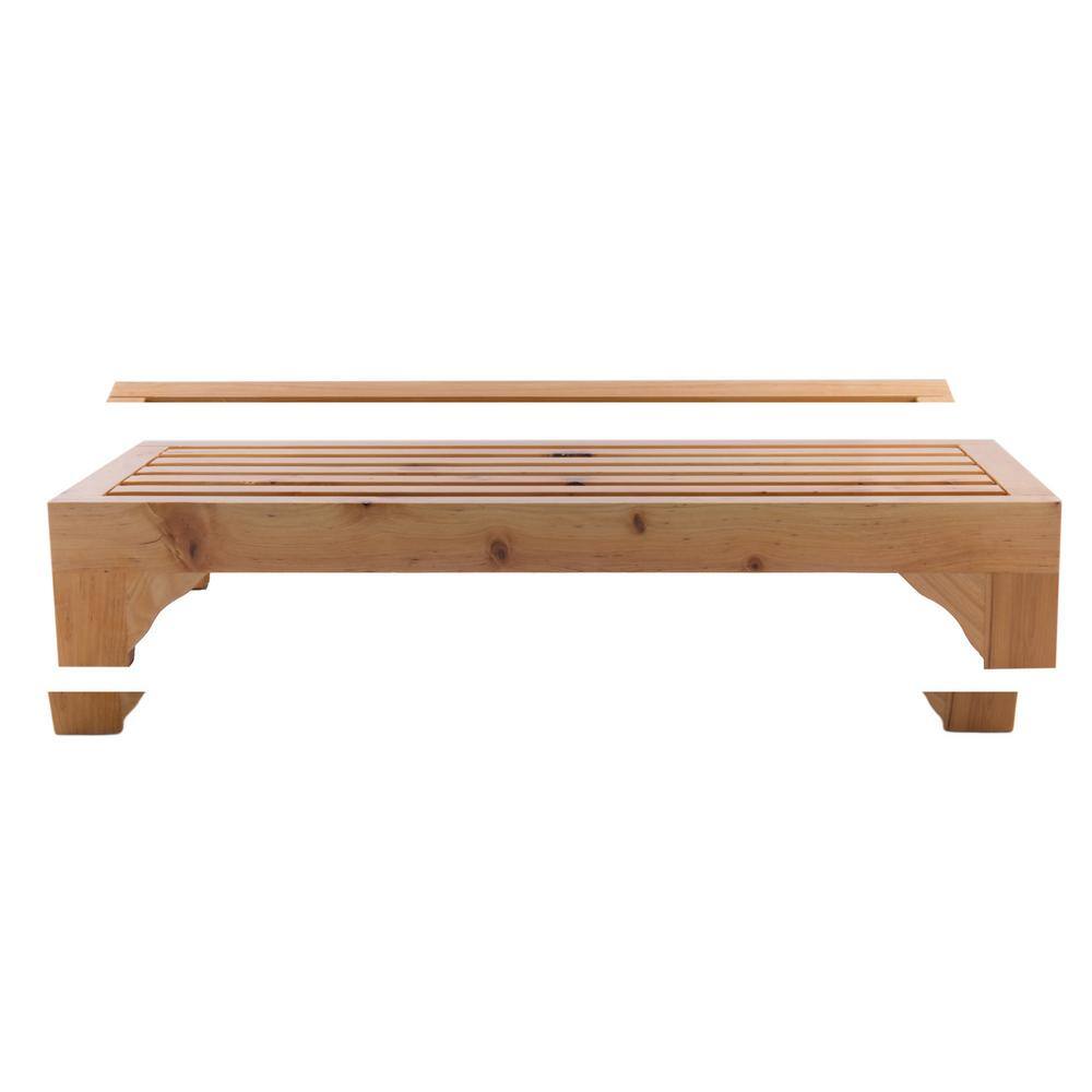 ALFI BRAND AB4409 23.63 in. x 4 in. Stool in Natural Wood AB4409