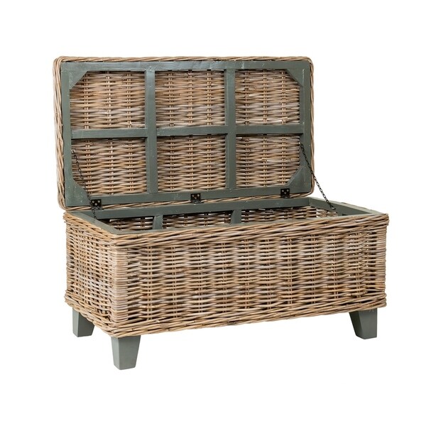 Woven Rattan Storage Coffee Table