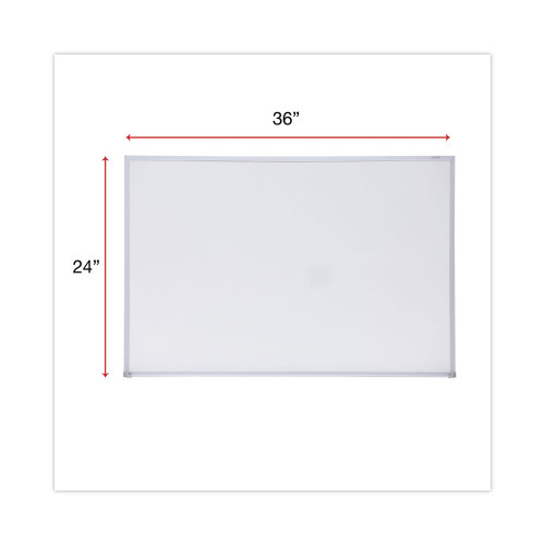 Universal Dry Erase Board， Melamine， 36 x 24， Satin-Finished Aluminum Frame (43623)