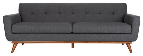 Talifah Linen Tufted Sofa Slate Gray   Modern   Sofas   by Virgil Stanis Design  Houzz