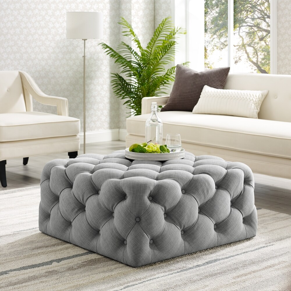 Gordon Diamond Tufted Square Shape Cocktail Ottoman