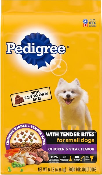 Pedigree Tender Bites Complete Nutrition Chicken and Steak Flavor Small Breed Dry Dog Food