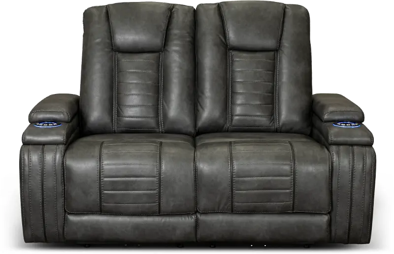 Megan Tinsmith Gray Power Reclining Loveseat