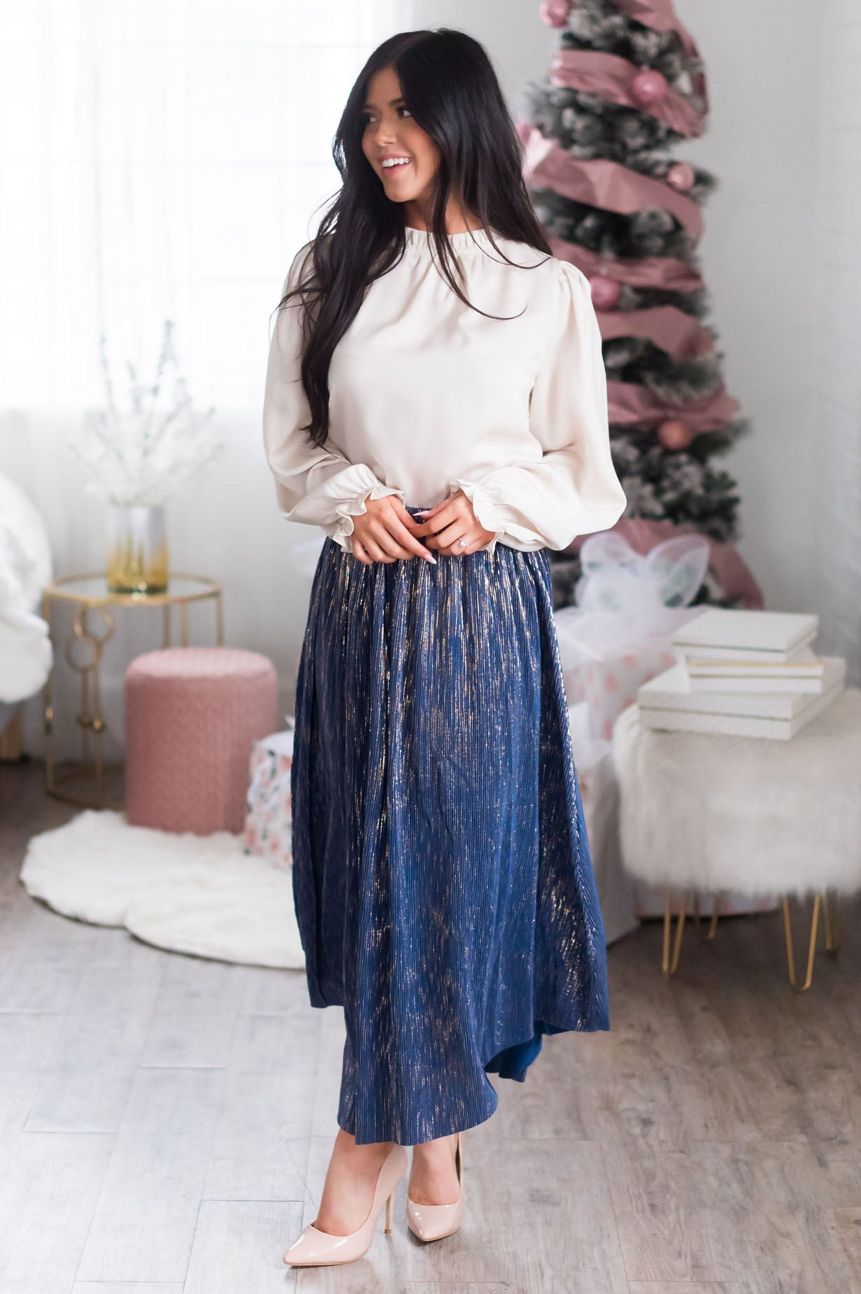 Wish Upon A Star Modest Metallic Skirt