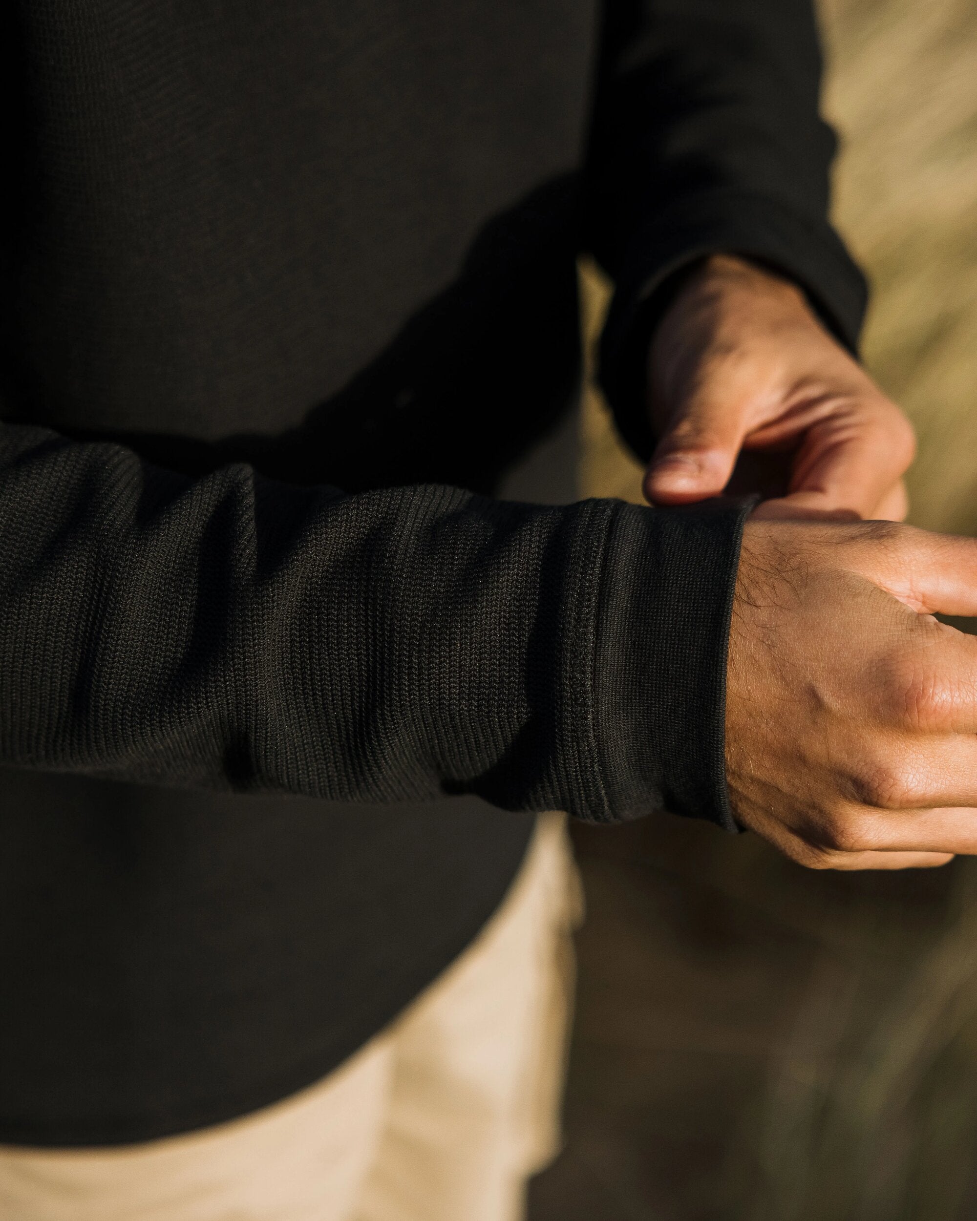 Stream Button Up Henley - Black