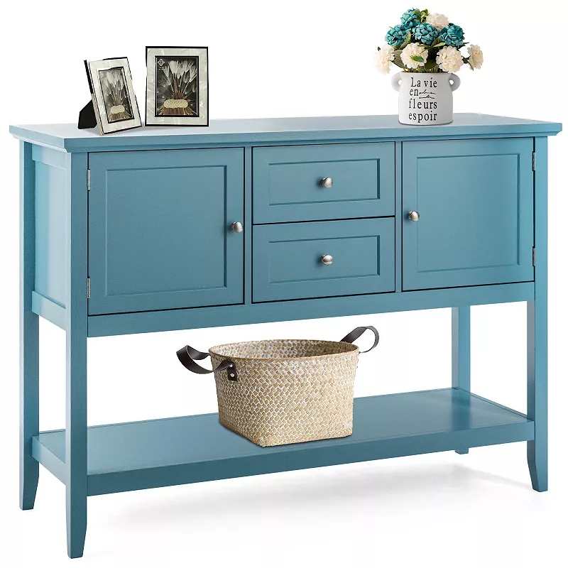 Wooden Sideboard Buffet Console Table with Drawers and Storage