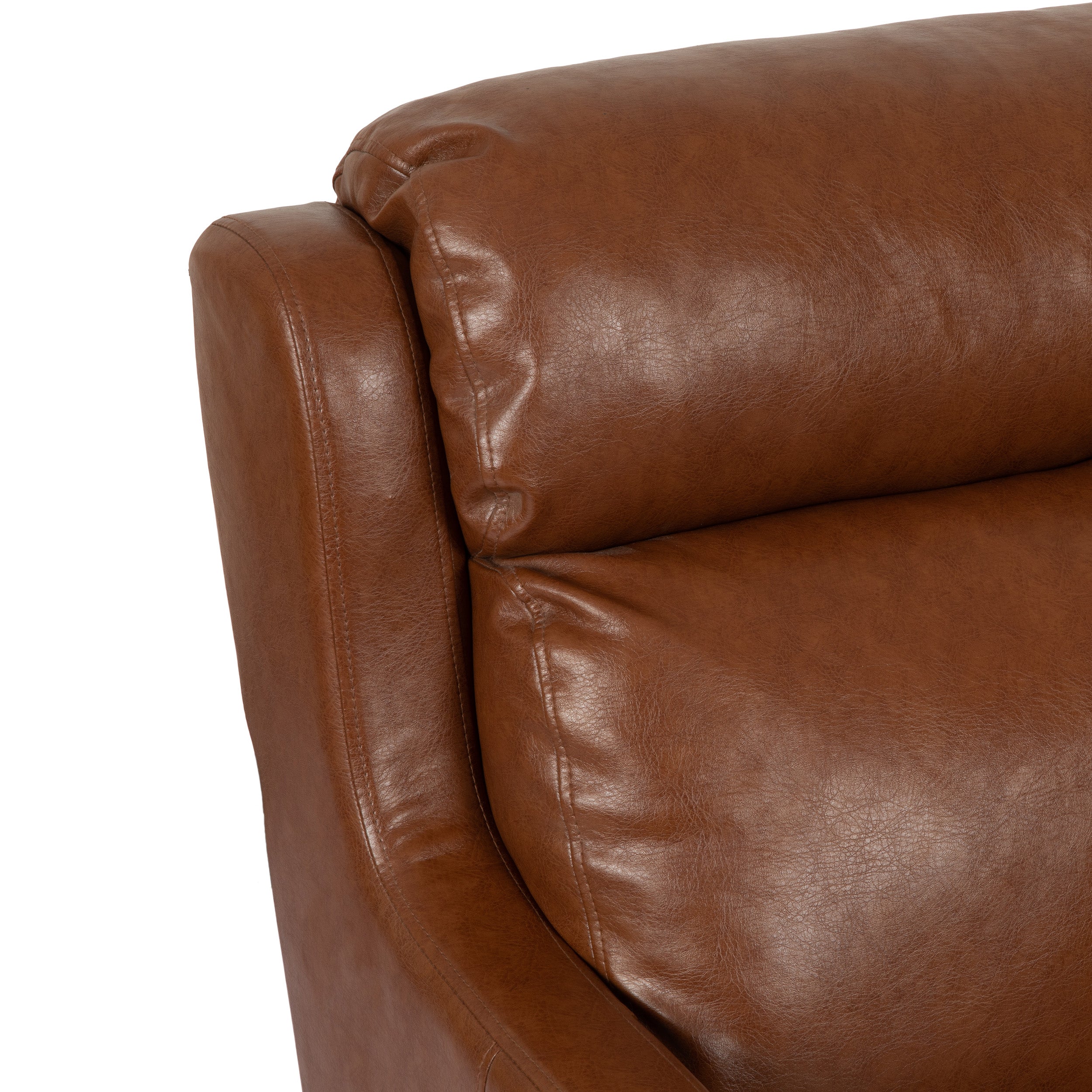 Baden Contemporary Pillow Tufted Faux Leather Club Chair