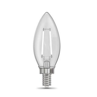 Feit Electric 40-Watt Equivalent B10 E12 Candelabra Dim White Filament Clear Glass Chandelier LED Light Bulb Soft White 2700K (3-Pack) CTC40927CAWFILHDRP3