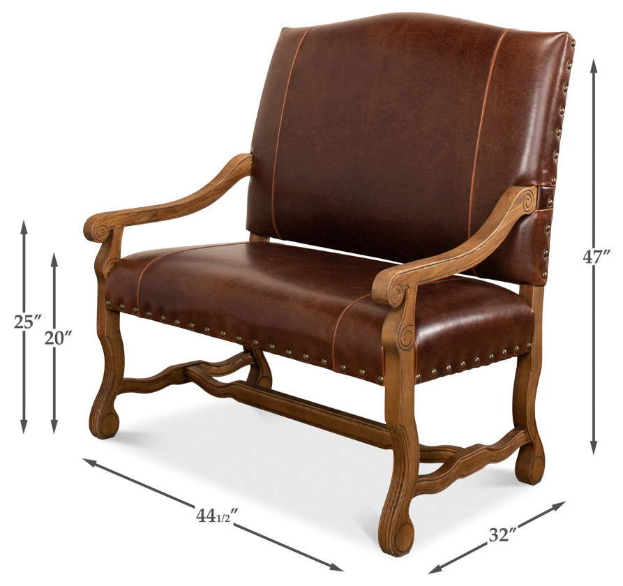 Italian Leather Settee   Traditional   Armchairs And Accent Chairs   by Sideboards and Things  Houzz