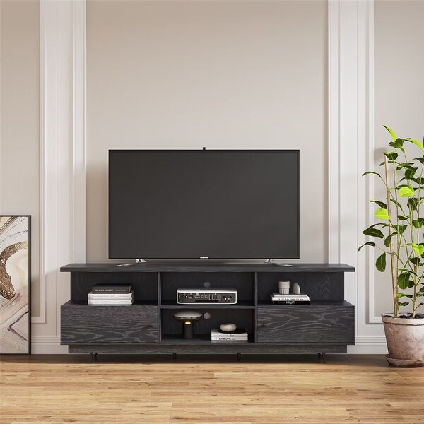 TV Stand Entertainment Center Console Table with 2 Doors and 4 Open Shelves - 83 inches in width