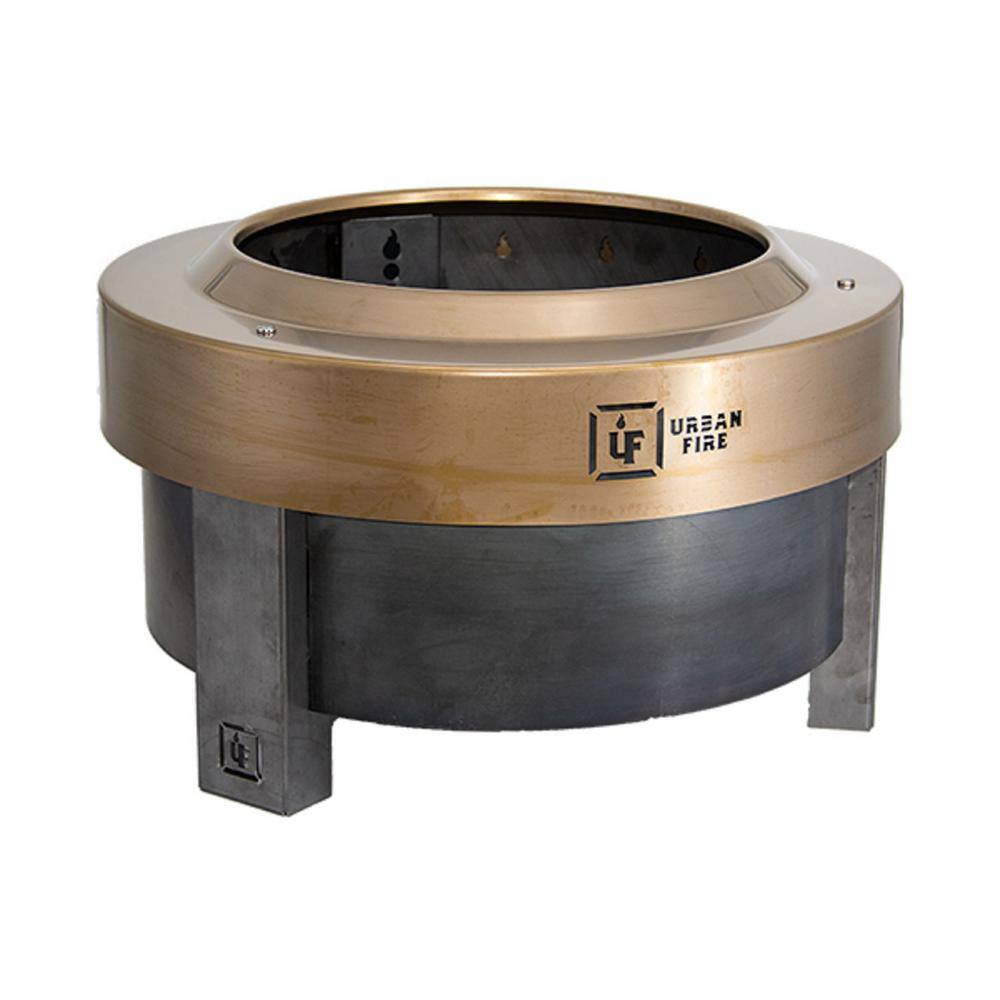 URBAN FIRE Hearth 13 in. H Graphite Edition Steel Fire Pit with Smokeless Technology HRTH-GR