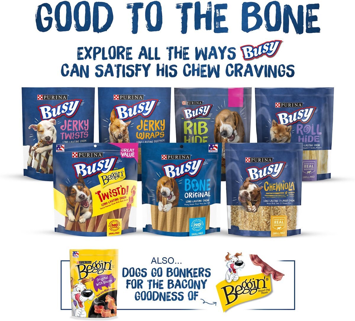 Busy Bone， Long-Lasting Peanut Butter Flavor Small/Medium Dog Treats