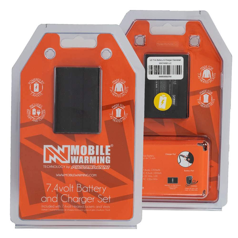 Mobile Warming 7.4V Soft Touch Battery and Wall Charger Set ;