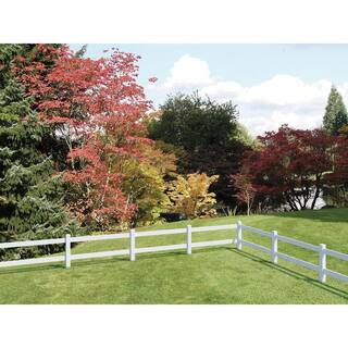 Veranda 1-12 in. x 5-12 in. x 8 ft. White Vinyl Ranch Fence Rail 135040