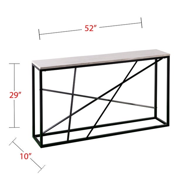 SEI Furniture Kerley Faux Marble Skinny Console Table - Matte Black