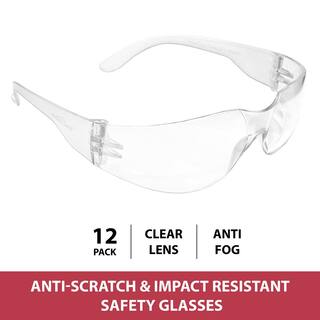 Safe Handler Hyline Safety Glasses - Anti Fog Anti Scratch Clear Impact Resistant Polycarbonate Lens (12-Pairs 1-Box) Hyline-CLEAR-ASAF