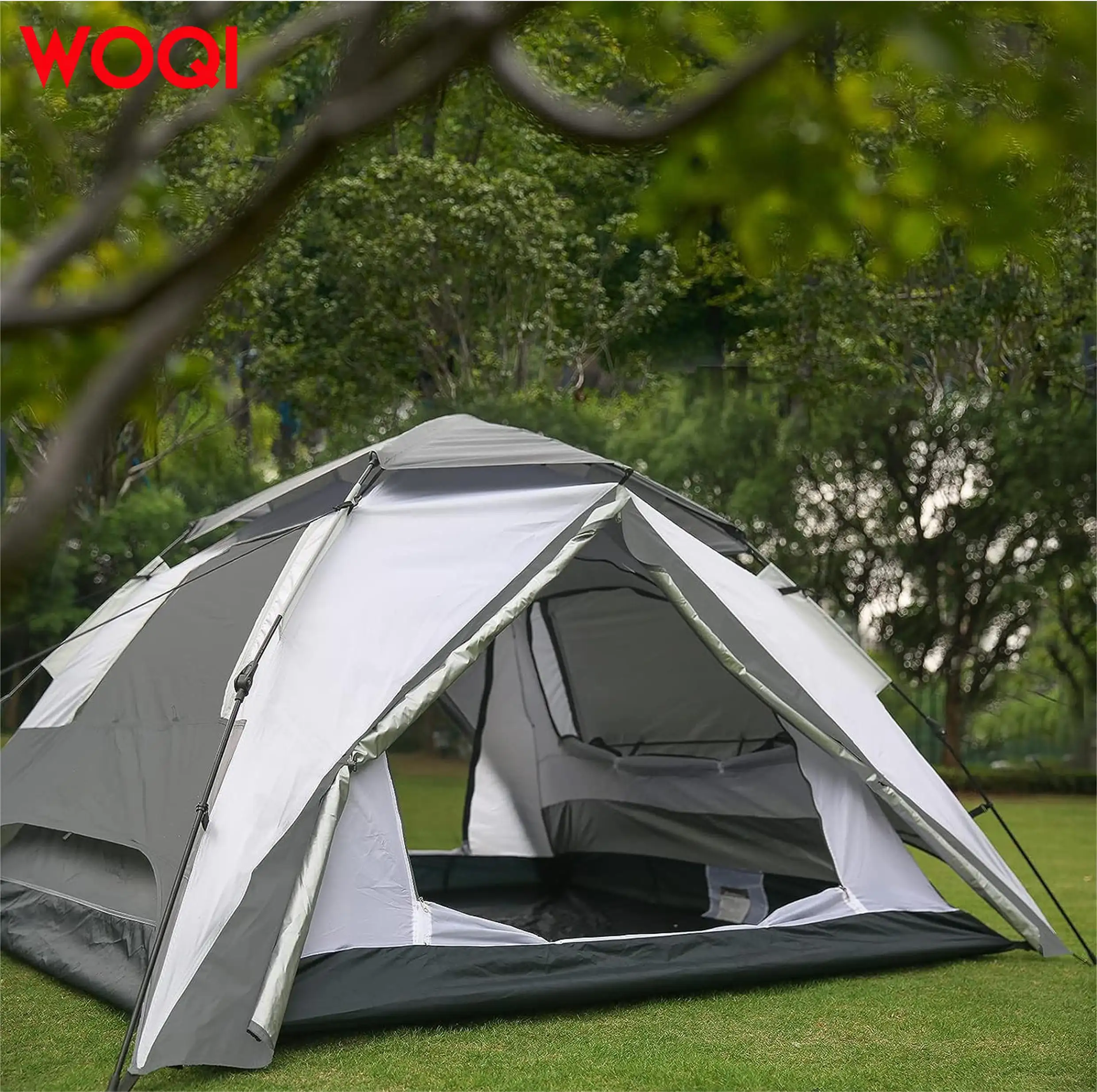 WOQI pop up lightweight tent  four person family camping tent  outdoor backpack tent for travel and hiking