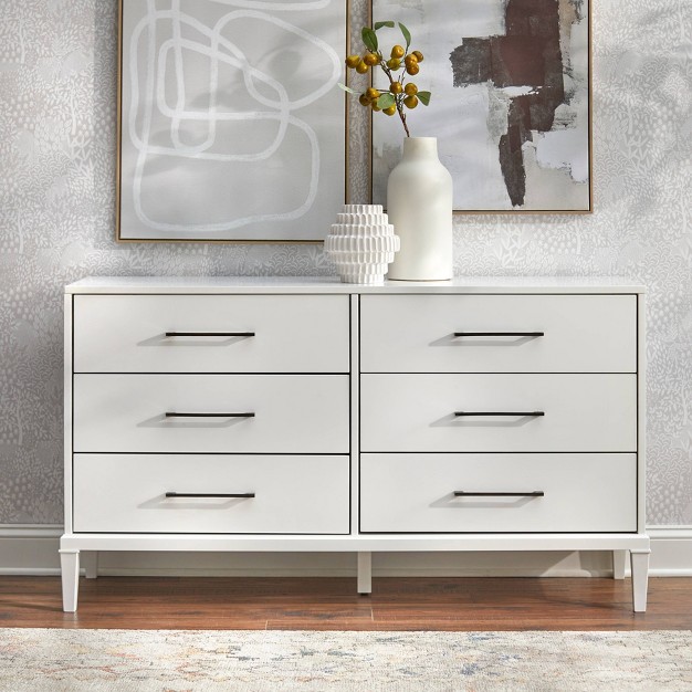 Sussex 6 Drawer Dresser White Lifestorey