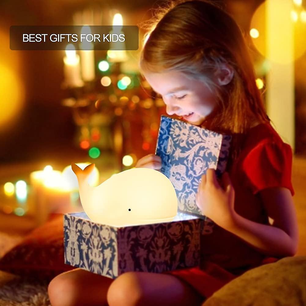 Kids Night Light， Whale Nursery Led Night Lights With Timer Baby Nightlight Cute Animal Night Lamp， Birthday Christmas Gifts For Girls And Boys