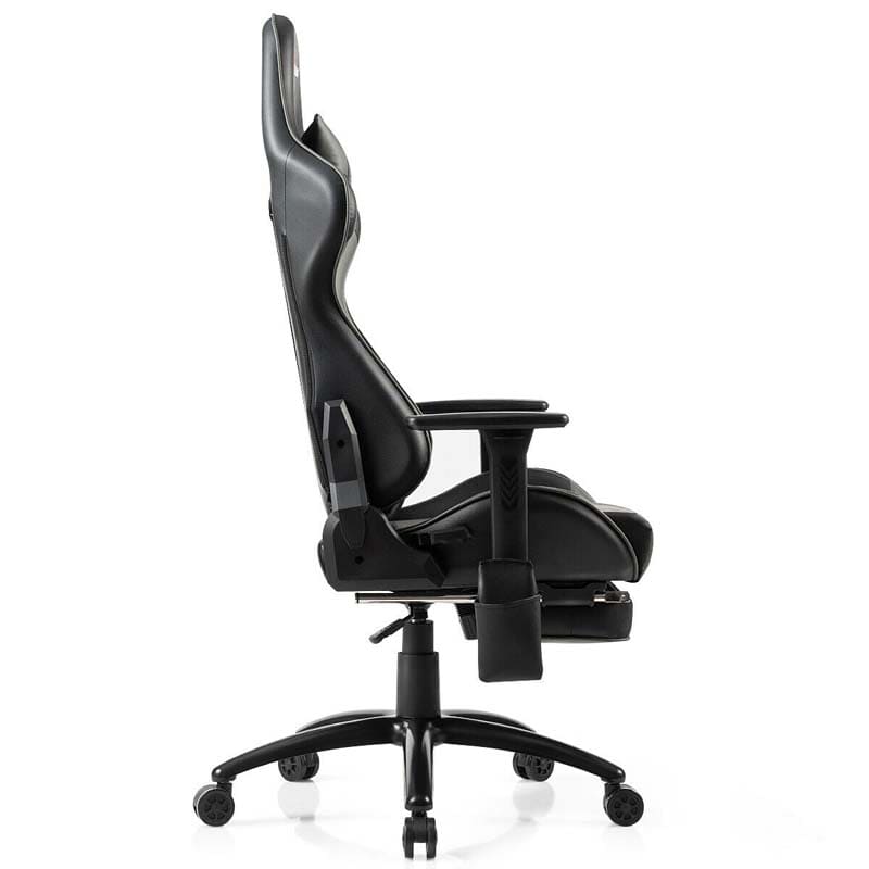 Massage Gaming Chair, Adjustable Ergonomic High-Back E-Sports Racing Chair, Swivel Office PC Chair with Footrest & Lumbar Support