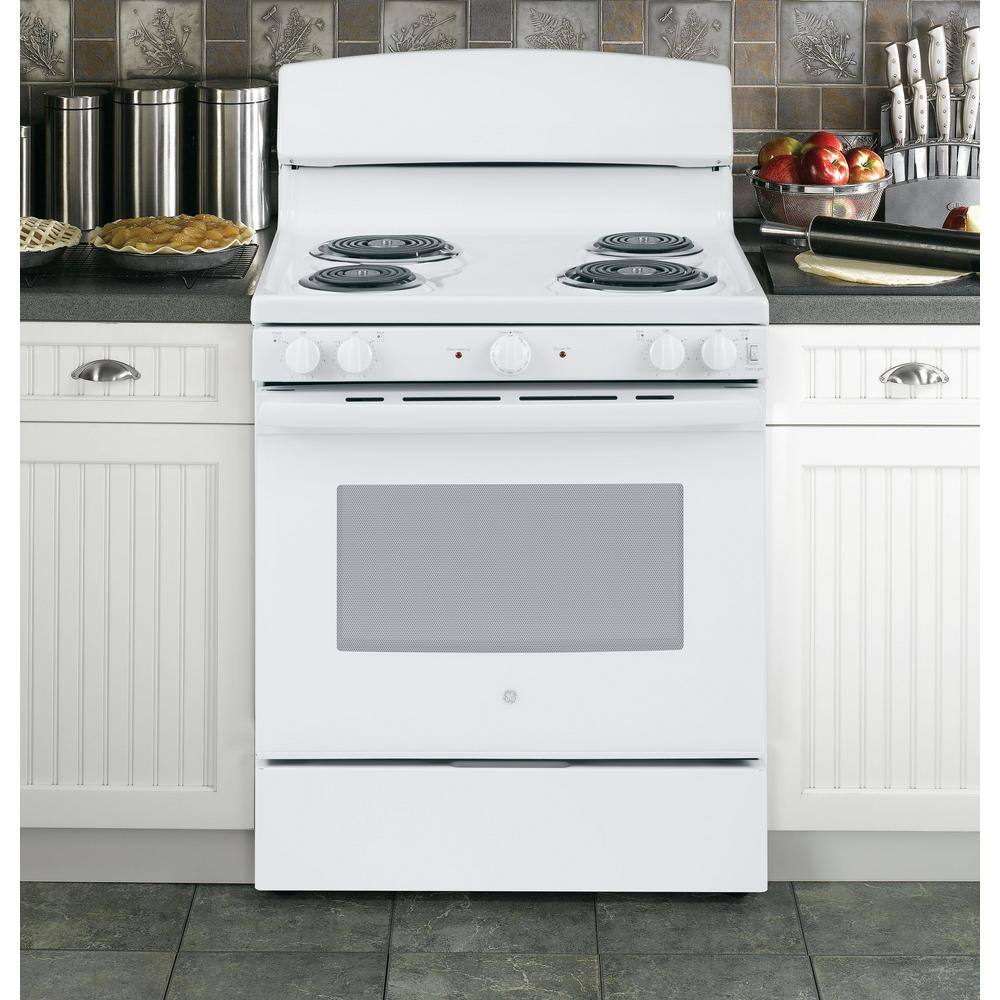 GE 30 in. 5.0 cu. ft. Electric Range in White JBS460DMWW