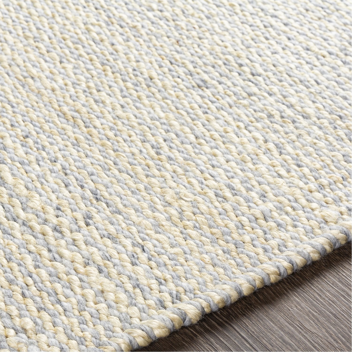 Southampton Hand Woven Rug in Medium Gray, Pale Blue, Cream