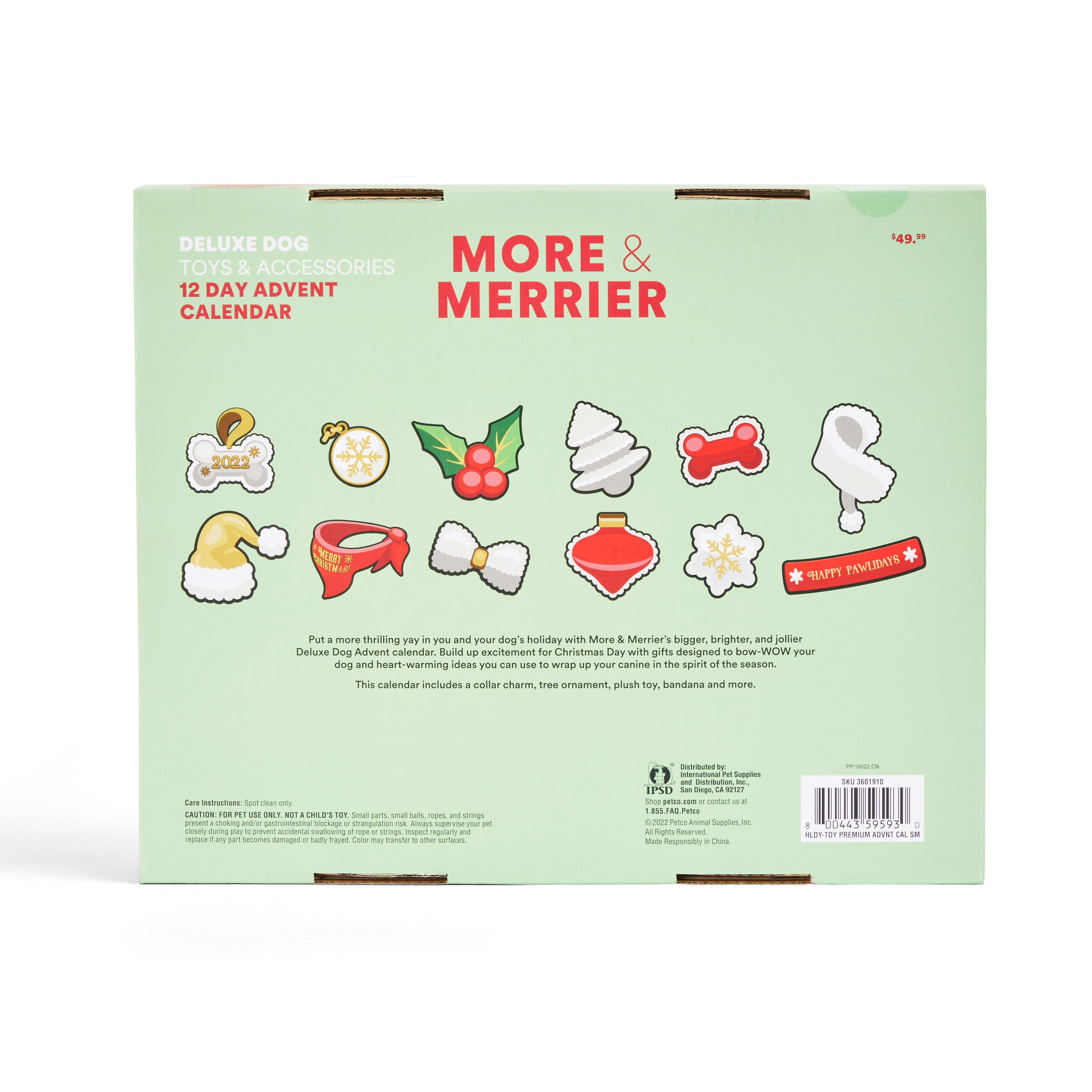 More and Merrier Premium Advent Calendar Dog Toy， Small