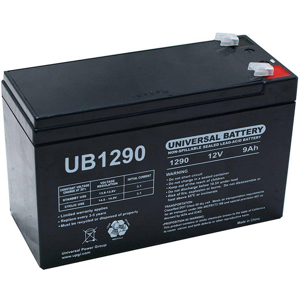 UPG 12-Volt 9 Ah F1 Terminal Sealed Lead Acid (SLA) AGM Rechargeable Battery UB1290