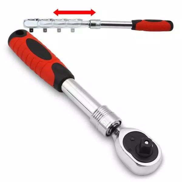 Stark 1/2 in. Extendable Telescopic 72-Tooth Ratchet with Soft Handle and#8211; XDC Depot