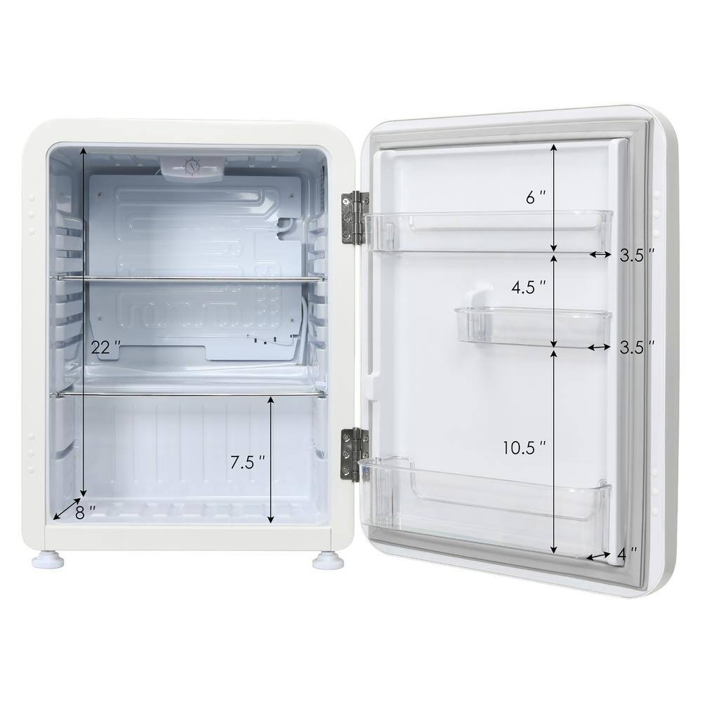 Costway 2.4 cu. ft. Compact Refrigerator Auto Defrost Reversible Door Mini Fridge in White without Freezer EP24437US-IV