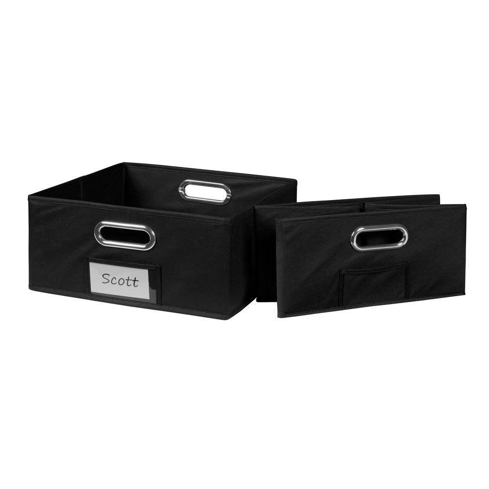 Regency 6 in. H x 12 in. W x 12 in. D Black Fabric Cube Storage Bin 2-Pack HDCHTOTE062PKBK