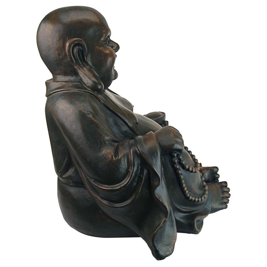 Design Toscano AL38249 Laughing Buddha Happy Hotei Asian Garden Statue  Verdigris   Medium