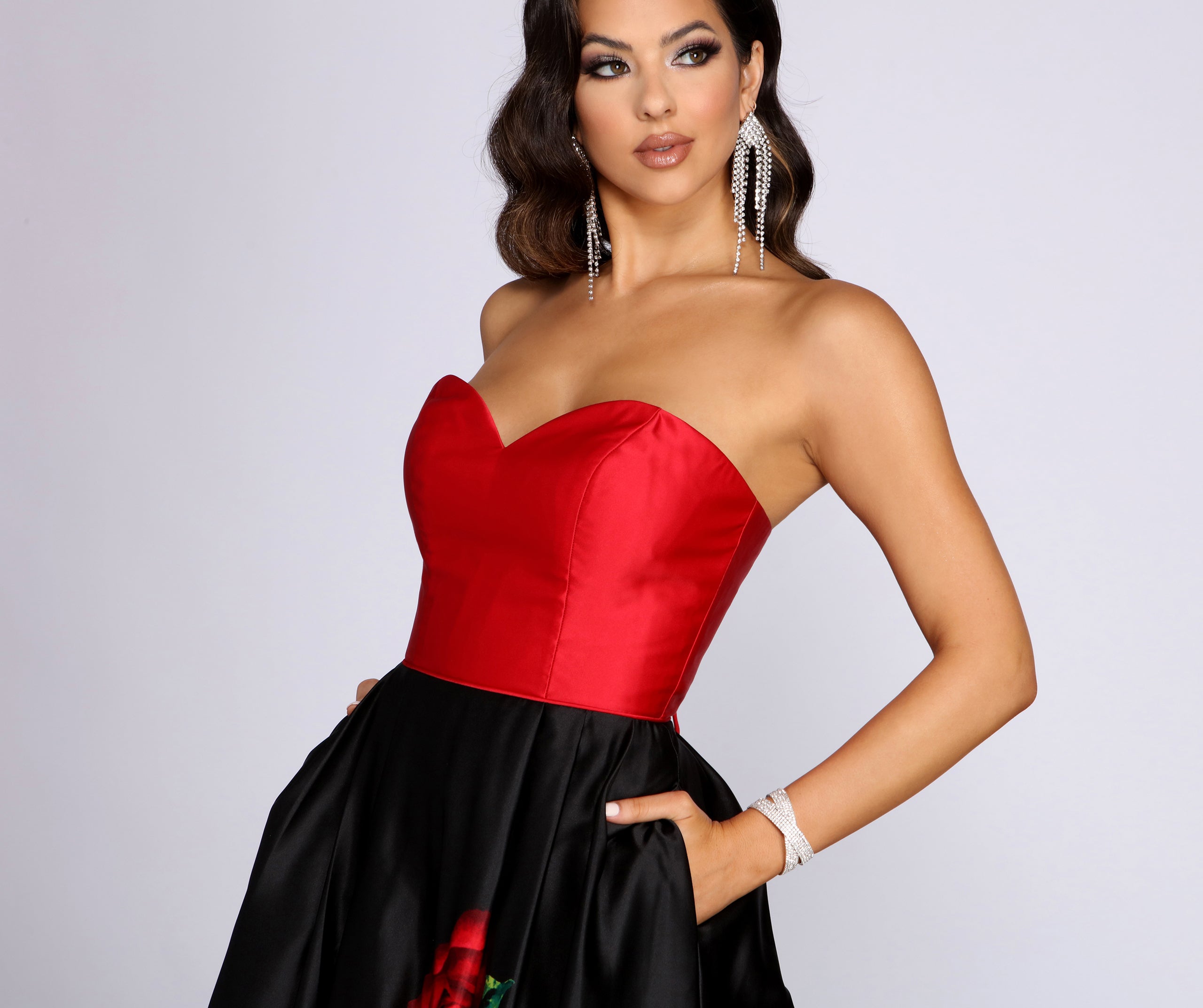 Macie Strapless Rose Ball Gown