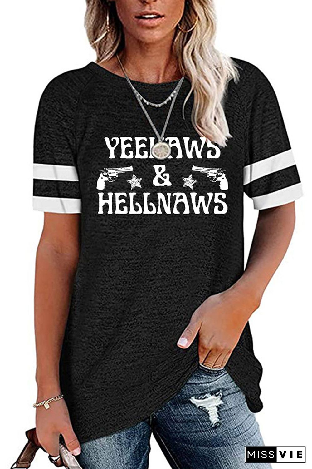 Yeehaws & Hellnaws Graphic Tees for Women Wholesale