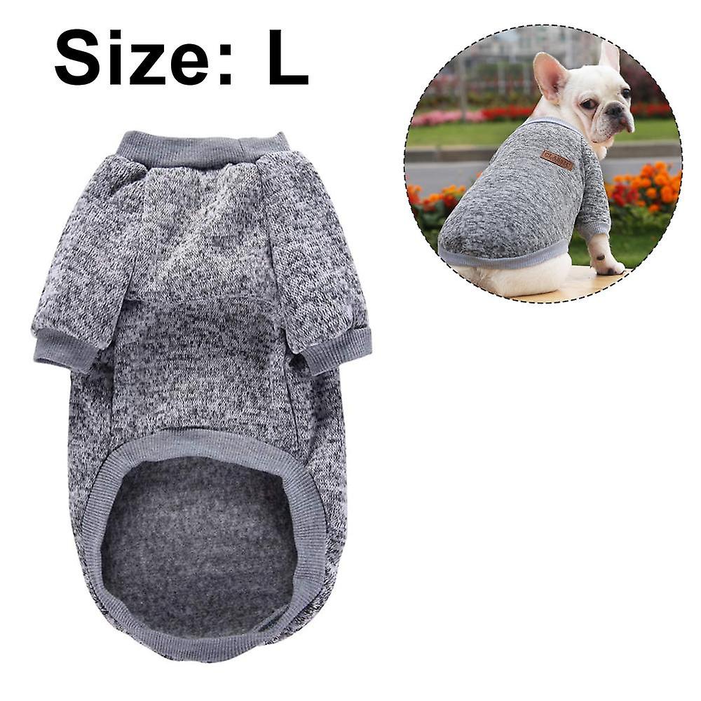 Pet Dog Clothes Knitwear Dog Sweater Soft Thickening Warm Pup Dogs Shirt Winter Puppy Sweater For Dogs Grey-l