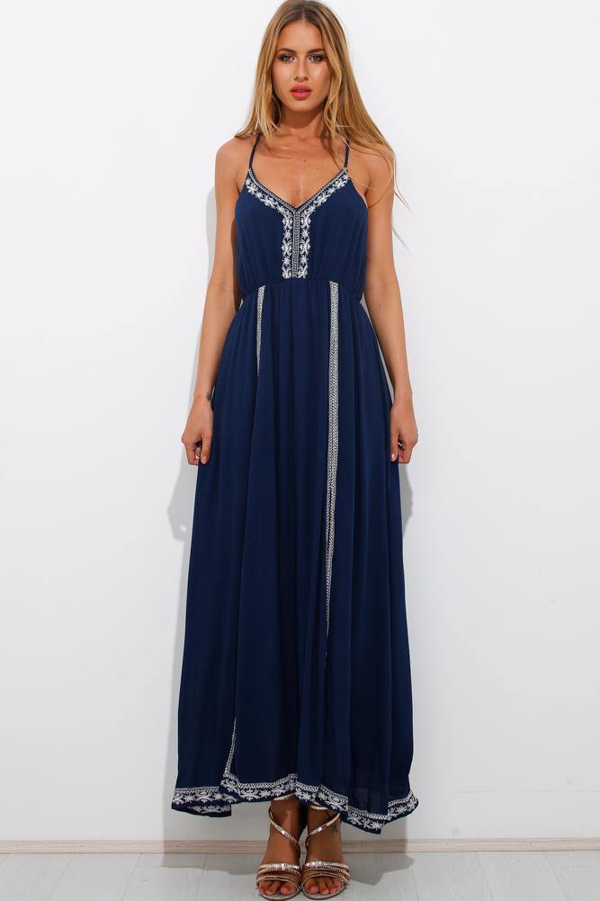 Long Lost Summer Maxi Dress Navy