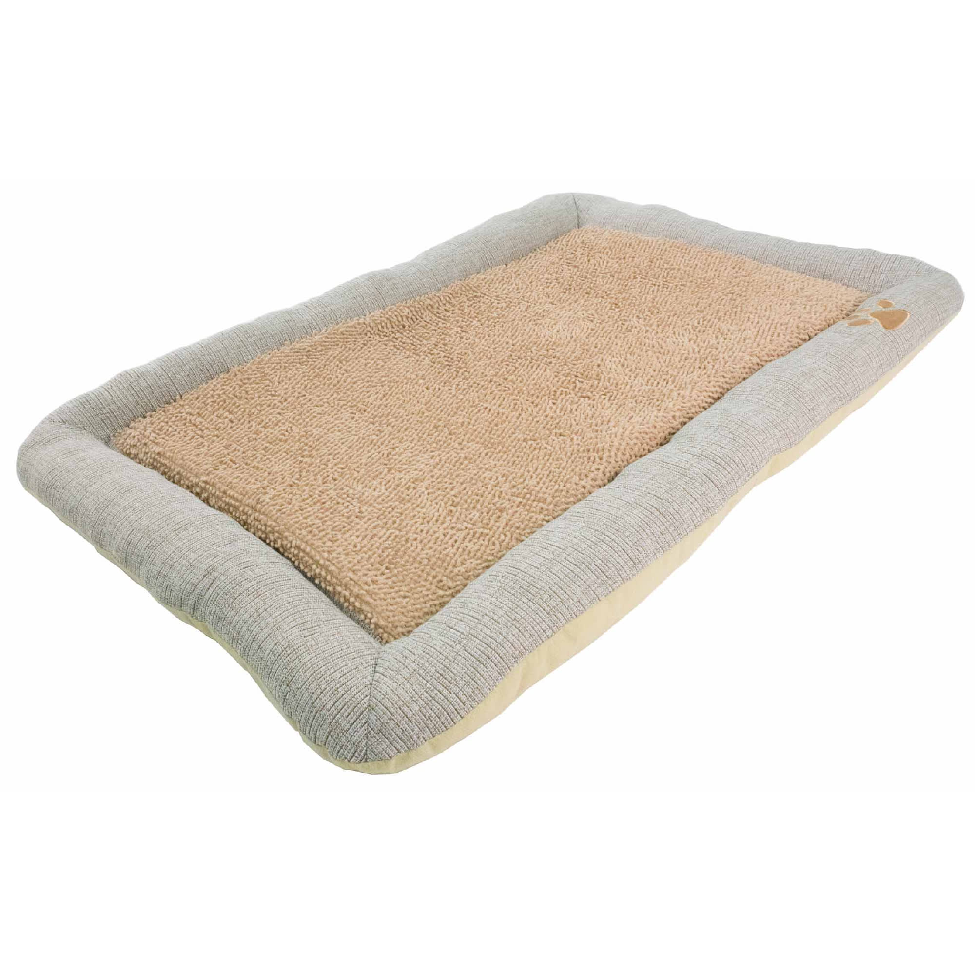 Pet Life Beige Nano-Silver Anti-Bacterial Neutral Carpentry Designer Dog Bed， 33.8